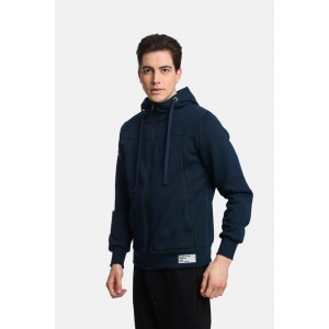 Life Style Butiken Ανδρική Ζακέτα Φούτερ με Κουκούλα LS12481101 Μπλε