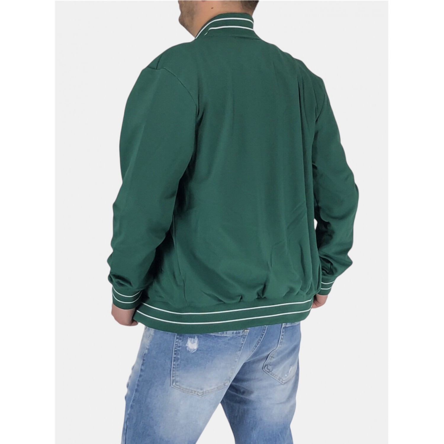 Ανδρική λεπτή ζακέτα μπέιζμπολ New Mentality DMJ65 Πράσινο