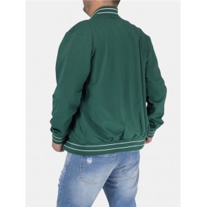 Ανδρική λεπτή ζακέτα μπέιζμπολ New Mentality DMJ65 Πράσινο