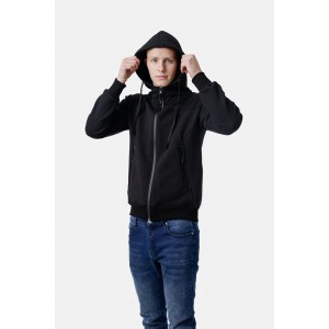 Life Style Butiken Ανδρική Ζακέτα Φούτερ με Κουκούλα LS12581101 Black