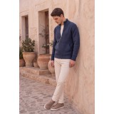 Life Style Butiken Ανδρική Πλεκτή Ζακέτα με Φερμουάρ & Μάλλινη Σύνθεση LS12683010 RAF (ΜΠΛΕ) 6