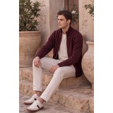 Life Style Butiken Ανδρική Πλεκτή Ζακέτα με Φερμουάρ & Μάλλινη Σύνθεση LS14783076 Burgundy 4