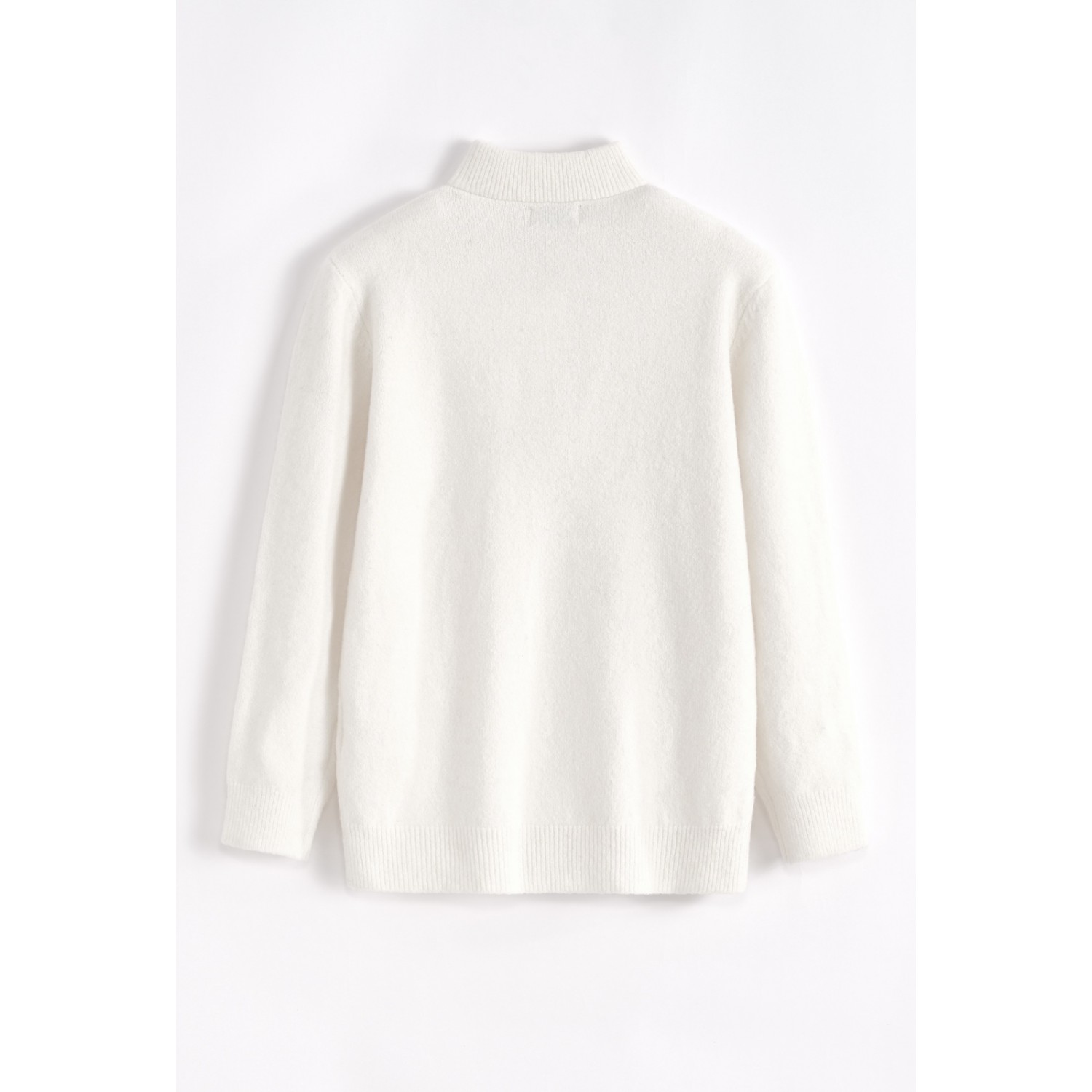 Life Style Butiken Ανδρική μακρυμανικη μπλούζα Πλεκτή με φερμουάρ στο λαιμό LS16509 Εκρού