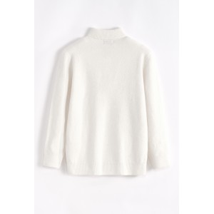 Life Style Butiken Ανδρική μακρυμανικη μπλούζα Πλεκτή με φερμουάρ στο λαιμό LS16509 Εκρού