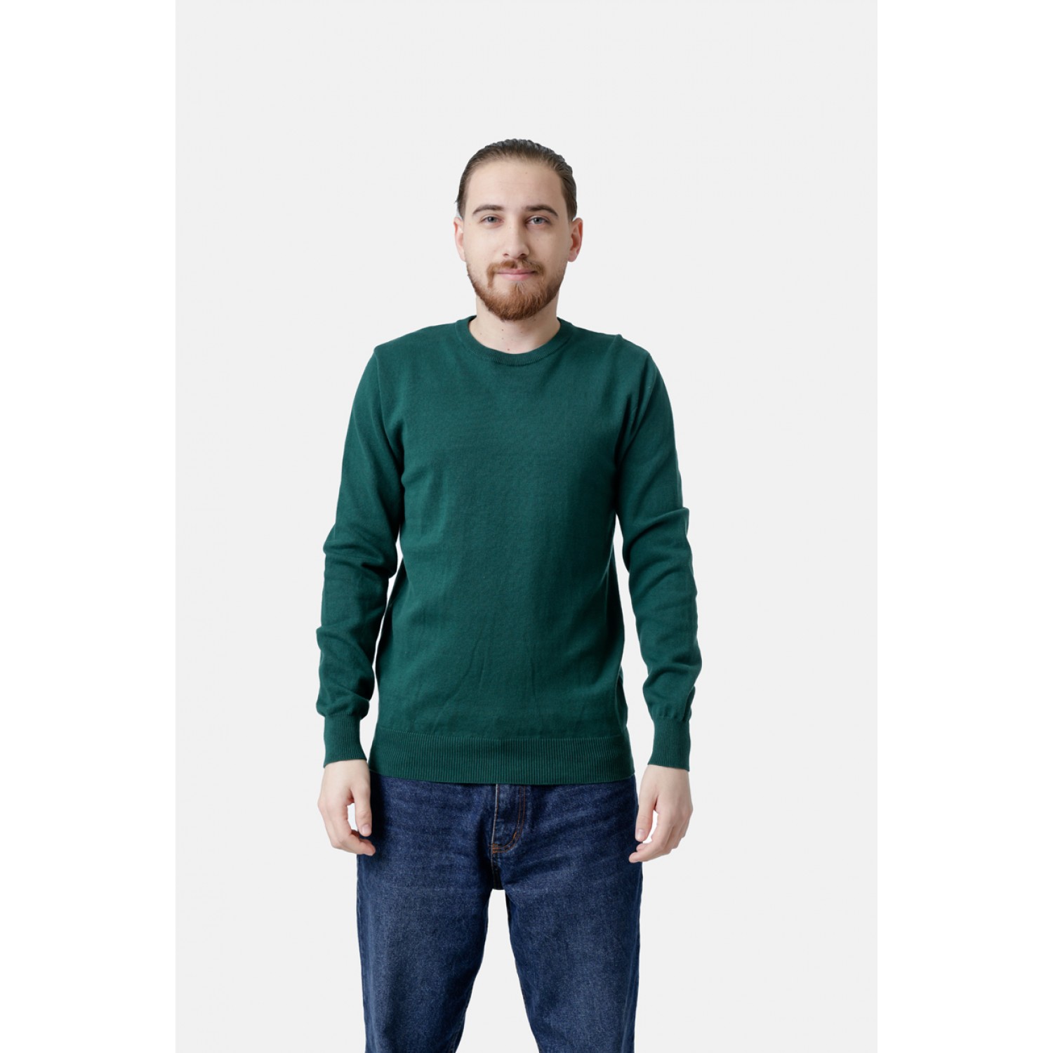 Life Style Butiken Ανδρικό Πουλόβερ Με Στρογγυλή Λαιμόκοψη LS12598001 Green