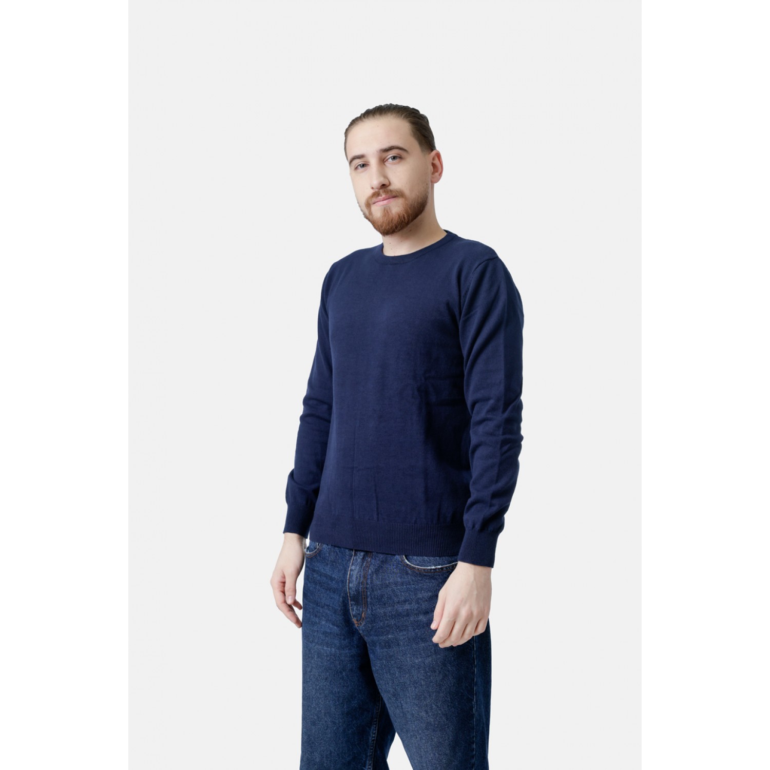 Life Style Butiken Ανδρικό Πουλόβερ Με Στρογγυλή Λαιμόκοψη LS12598001 Navy
