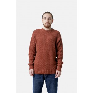 Life Style Butiken  Ανδρικό Πουλόβερ Με Στρογγυλή Λαιμόκοψη LS12598012 Κεραμιδί
