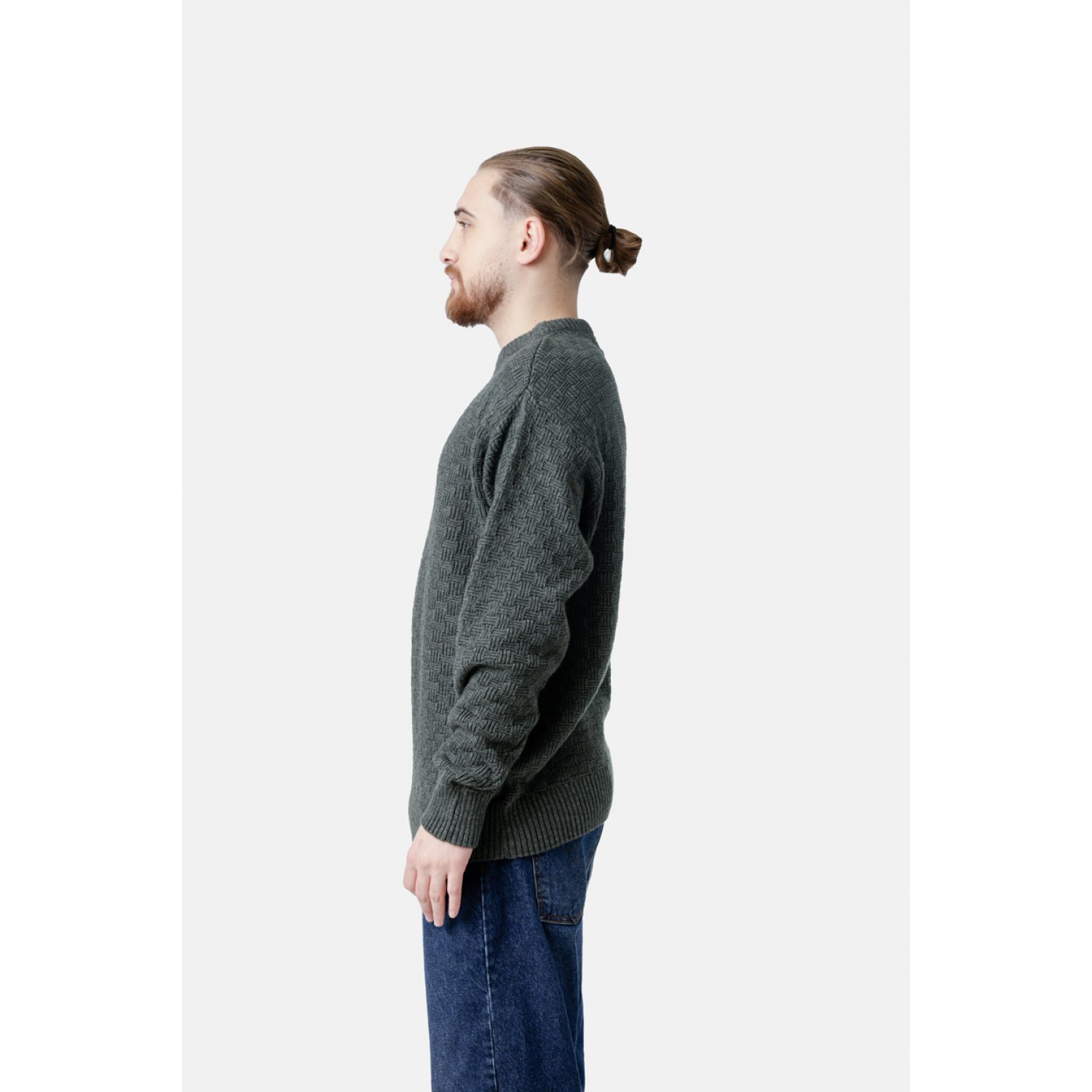 Life Style Butiken Ανδρικό Πουλόβερ Με Στρογγυλή Λαιμόκοψη LS12598012 Πράσινο