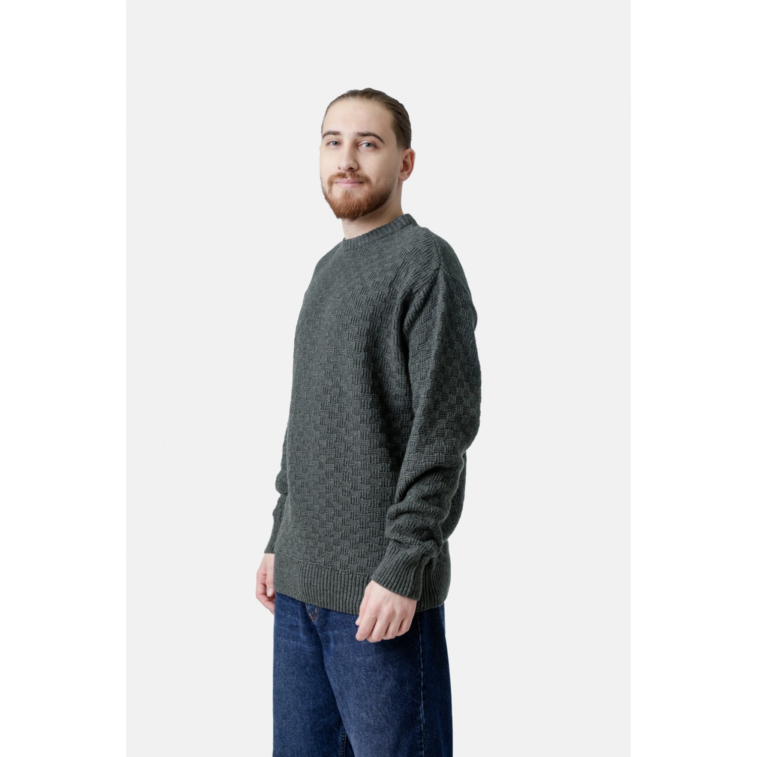 Life Style Butiken Ανδρικό Πουλόβερ Με Στρογγυλή Λαιμόκοψη LS12598012 Πράσινο