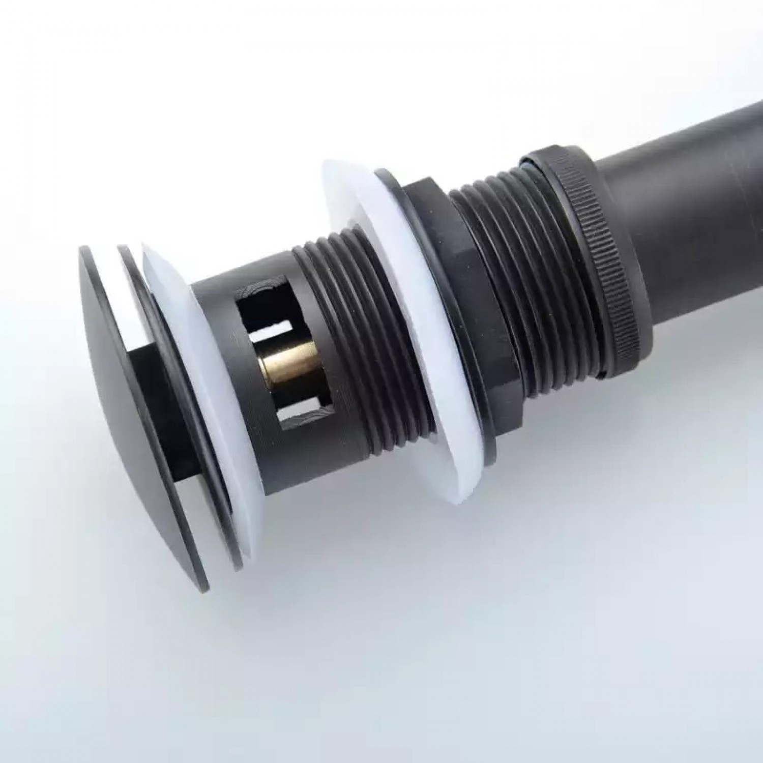 Αυτόματη βαλβίδα νιπτήρα κλικ κλακ ορειχάλκινη με υπερχείλιση BR714 Μαύρο