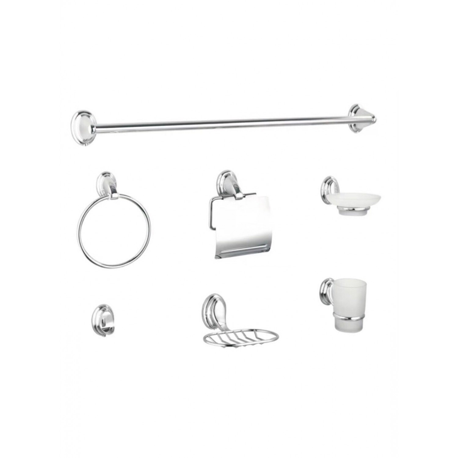 Σετ αξεσουάρ μπάνιου μεταλλικό 7τμχ BR9122 CHROME
