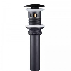 Αυτόματη βαλβίδα νιπτήρα κλικ κλακ ορειχάλκινη με υπερχείλιση BR714 Μαύρο