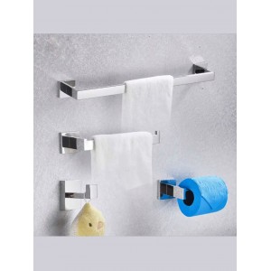 NARON Σετ πετσετοκρεμάστρες μπάνιου ανοξείδωτο ατσάλι 4τμχ NR-6040 CHROME