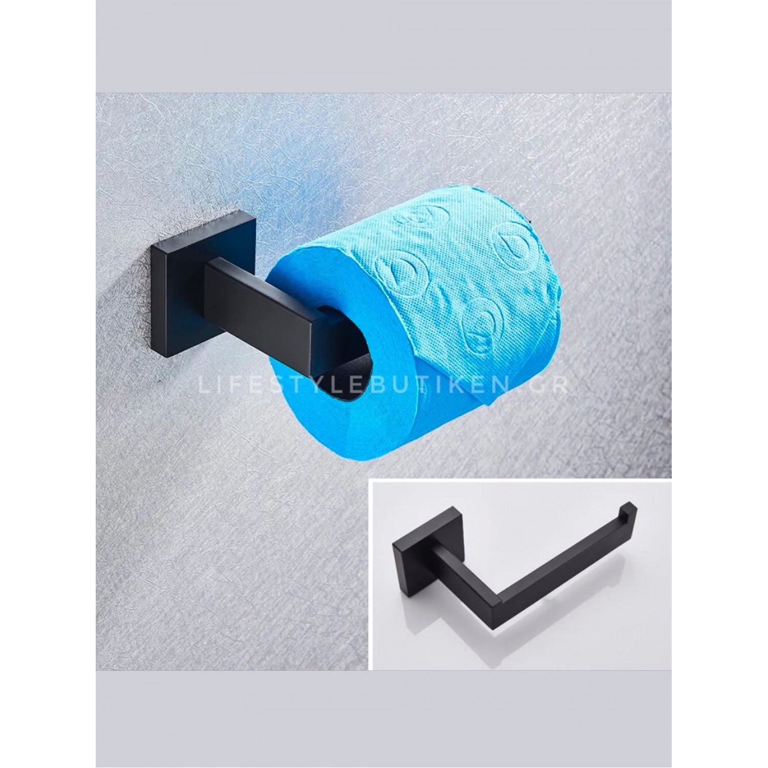 NARON Σετ πετσετοκρεμάστρες μπάνιου ανοξείδωτο ατσάλι 4τμχ NR-6040 BLACK MAT