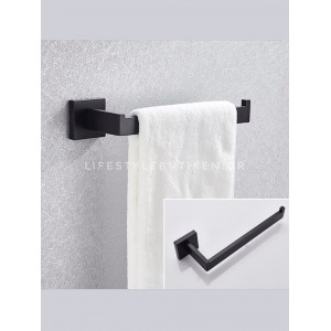 NARON Σετ πετσετοκρεμάστρες μπάνιου ανοξείδωτο ατσάλι 4τμχ NR-6040 BLACK MAT