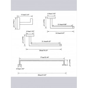 NARON Σετ πετσετοκρεμάστρες μπάνιου ανοξείδωτο ατσάλι 4τμχ NR-6040 POLISHED GOLD