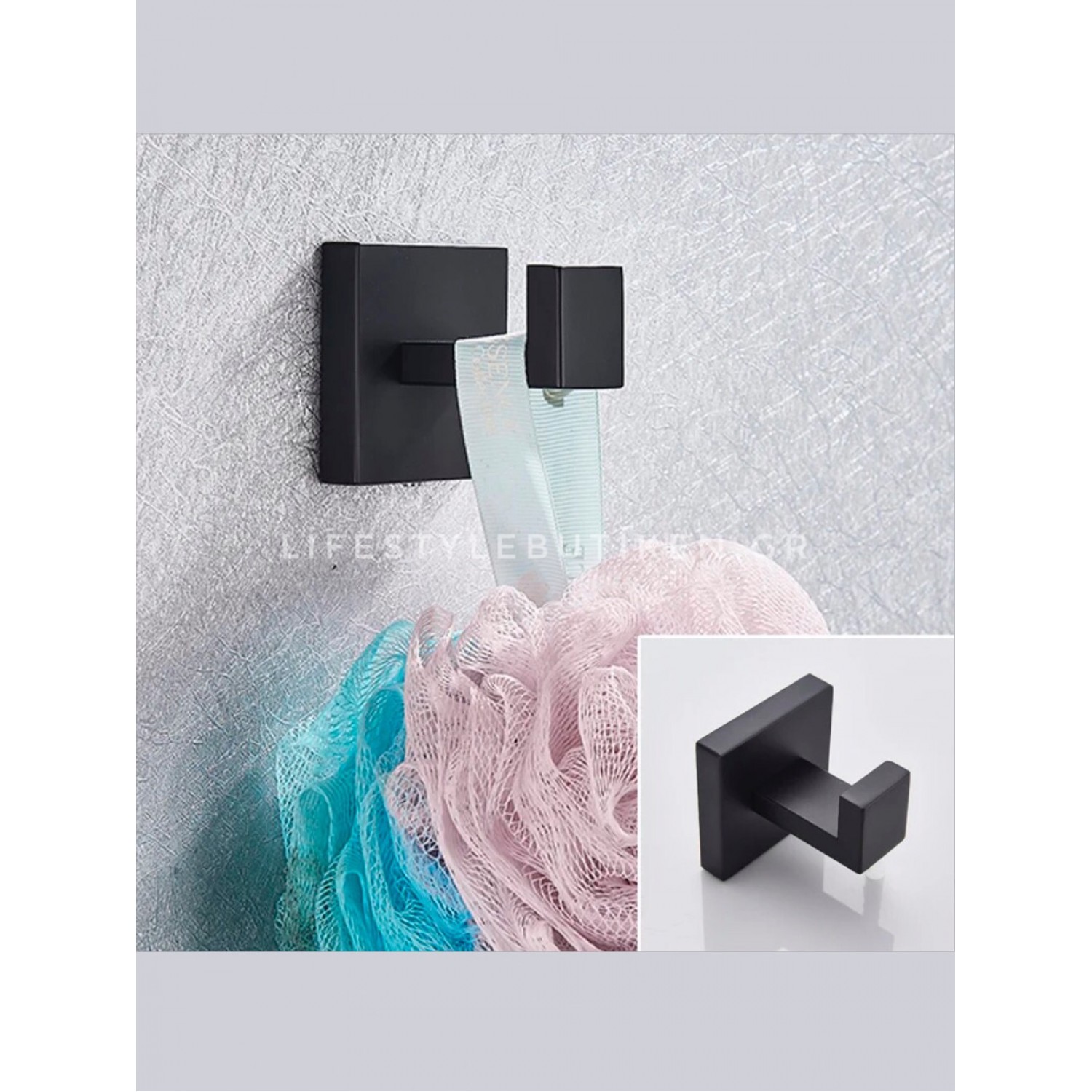 NARON Σετ πετσετοκρεμάστρες μπάνιου ανοξείδωτο ατσάλι 4τμχ NR-6040 BLACK MAT