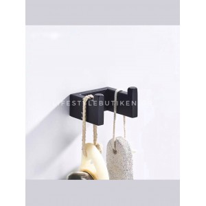 NARON Σετ πετσετοκρεμάστρες μπάνιου ανοξείδωτο ατσάλι 4τμχ NR-6050 BLACK MAT