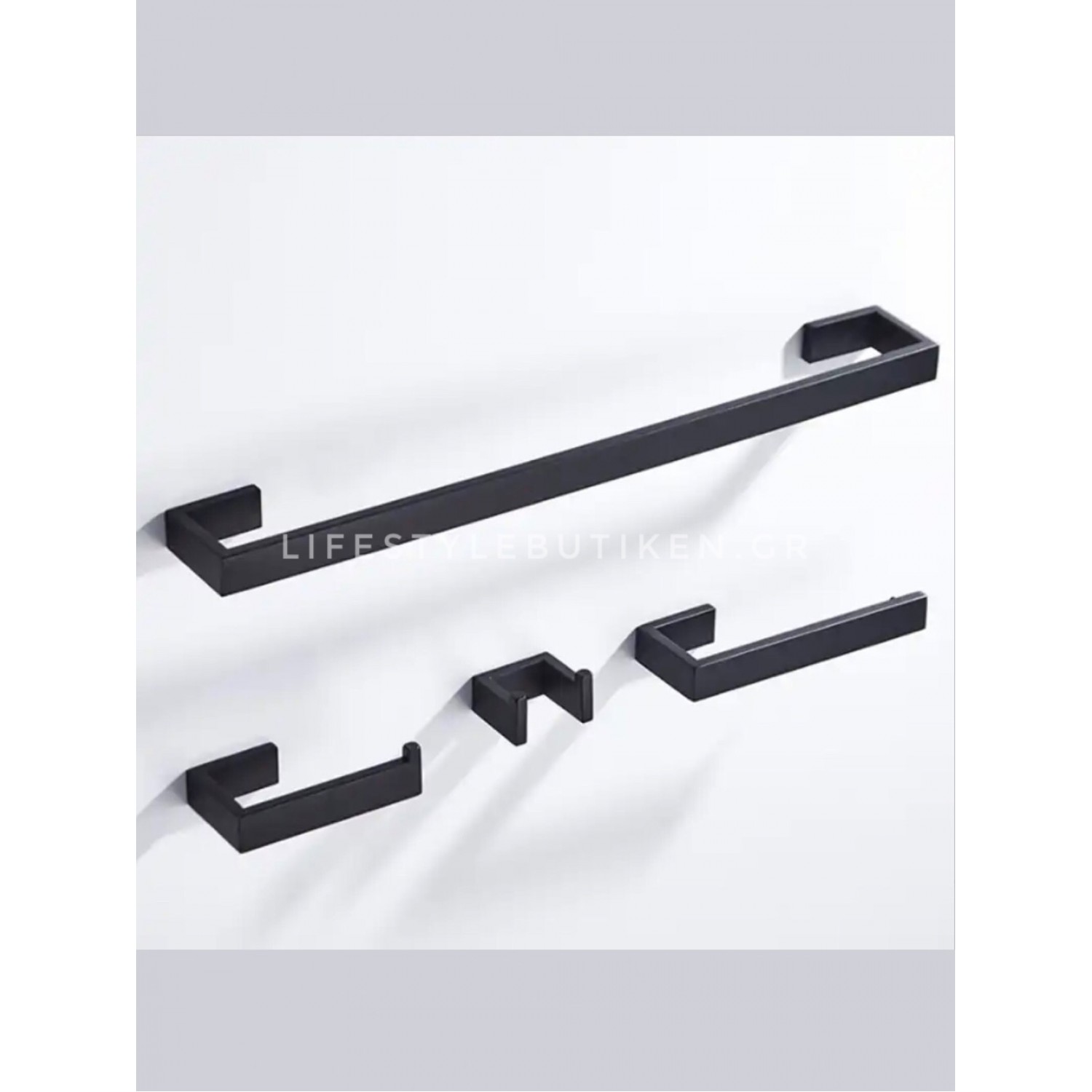 NARON Σετ πετσετοκρεμάστρες μπάνιου ανοξείδωτο ατσάλι 4τμχ NR-6050 BLACK MAT