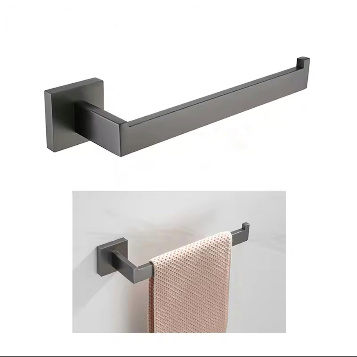 NARON Σετ πετσετοκρεμάστρες μπάνιου ανοξείδωτο ατσάλι 4τμχ NR-6040 GUN GREY