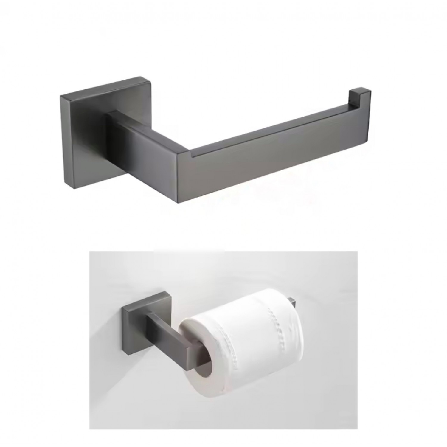 NARON Σετ πετσετοκρεμάστρες μπάνιου ανοξείδωτο ατσάλι 4τμχ NR-6040 GUN GREY