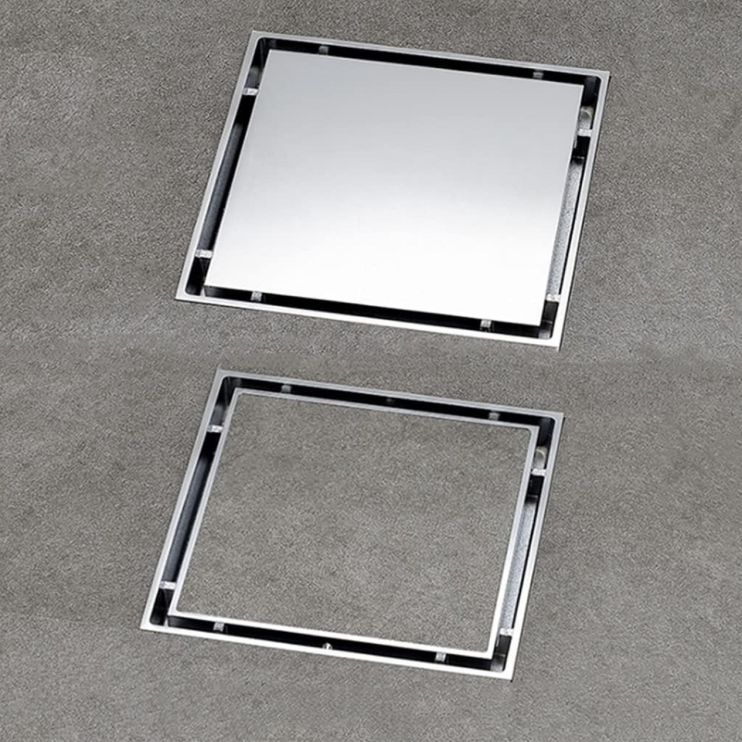 NARON Τετράγωνο σιφώνι μπάνιου 15εκ X 15εκ NR2010 CHROME