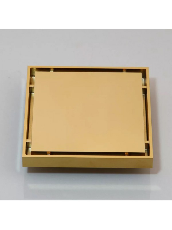 NARON Τετράγωνο σιφόνι μπάνιου 15εκ X 15εκ NR2010 POLISHED GOLD