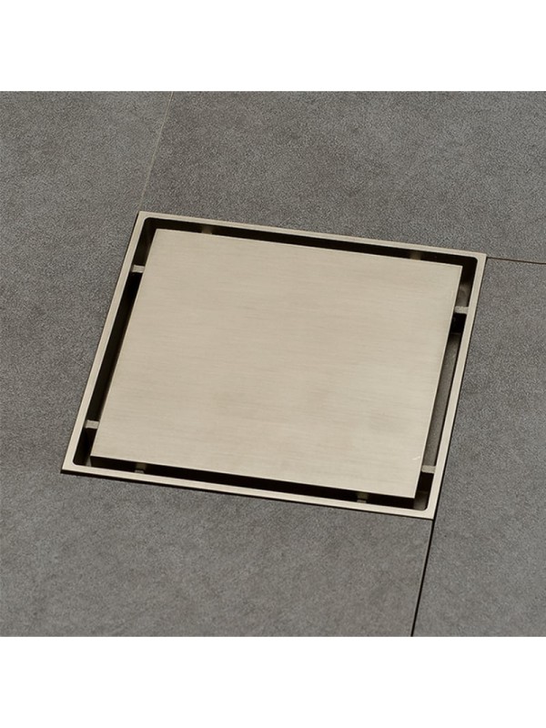 NARON Τετράγωνο σιφόνι μπάνιου 15εκ X 15εκ NR2010 Brushed Gold