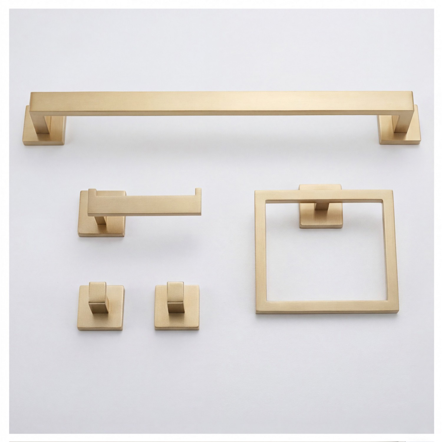 NARON Σετ πετσετοκρεμάστρες μπάνιου ανοξείδωτο ατσάλι 5τμχ NR6043 Brushed Gold