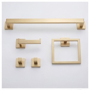 NARON Σετ πετσετοκρεμάστρες μπάνιου ανοξείδωτο ατσάλι 5τμχ NR6043 Brushed Gold