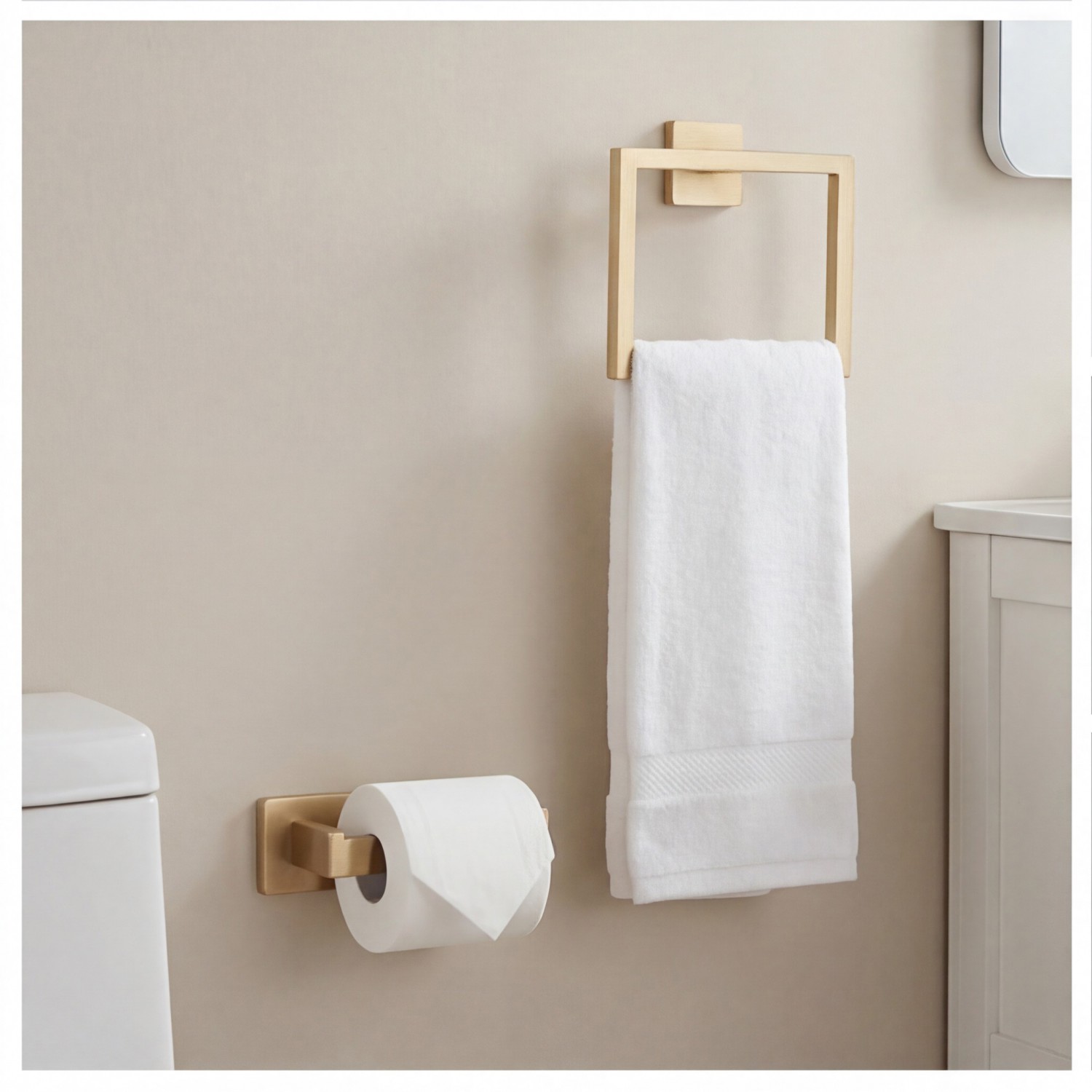 NARON Σετ πετσετοκρεμάστρες μπάνιου ανοξείδωτο ατσάλι 5τμχ NR6043 Brushed Gold