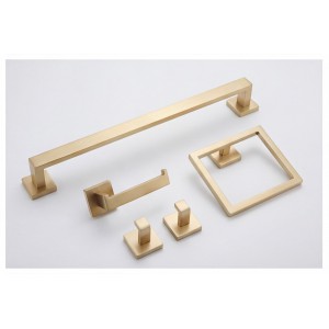 NARON Σετ πετσετοκρεμάστρες μπάνιου ανοξείδωτο ατσάλι 5τμχ NR6043 Brushed Gold