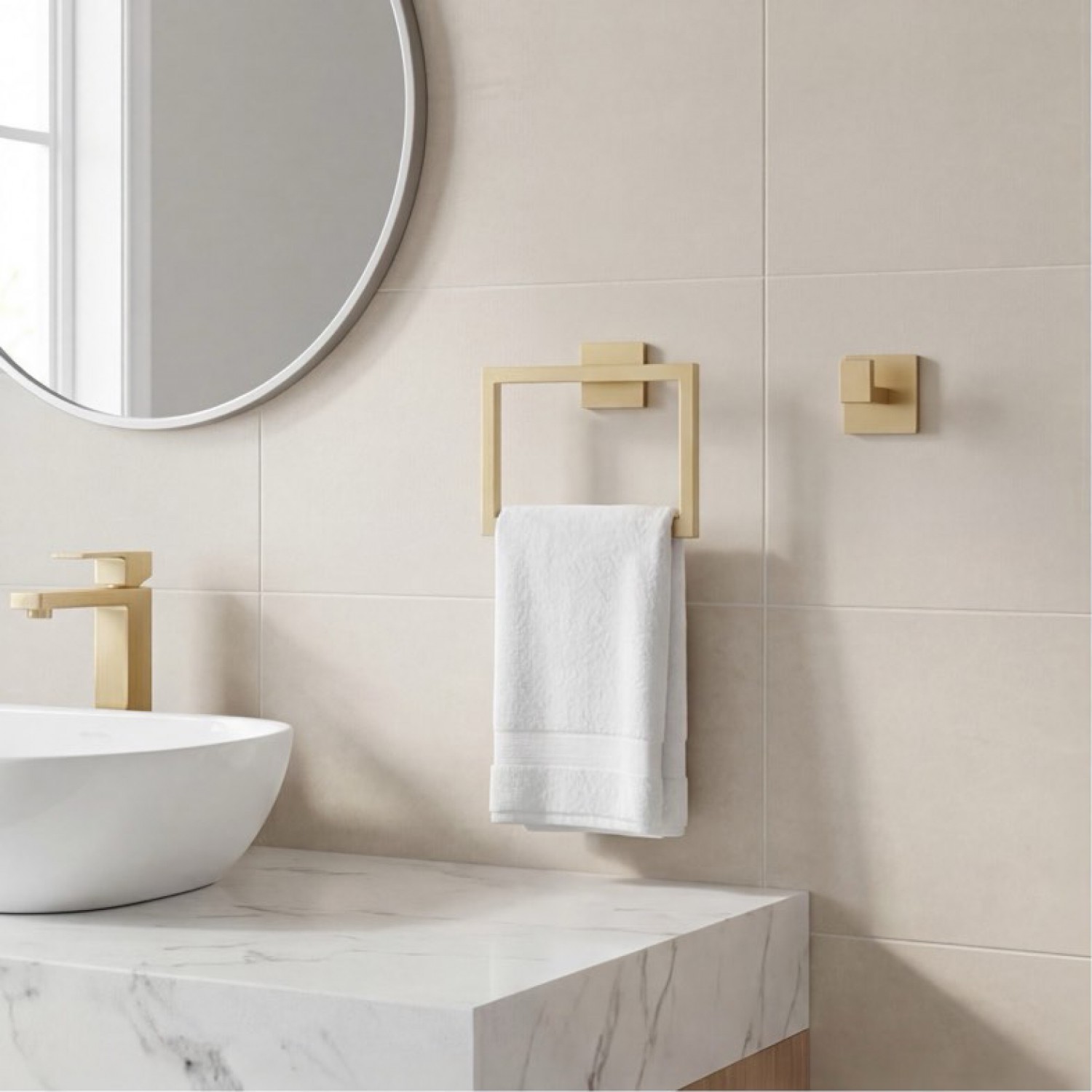 NARON Σετ πετσετοκρεμάστρες μπάνιου ανοξείδωτο ατσάλι 5τμχ NR6043 Brushed Gold