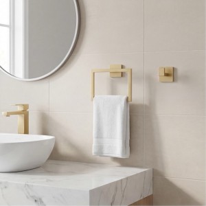 NARON Σετ πετσετοκρεμάστρες μπάνιου ανοξείδωτο ατσάλι 5τμχ NR6043 Brushed Gold