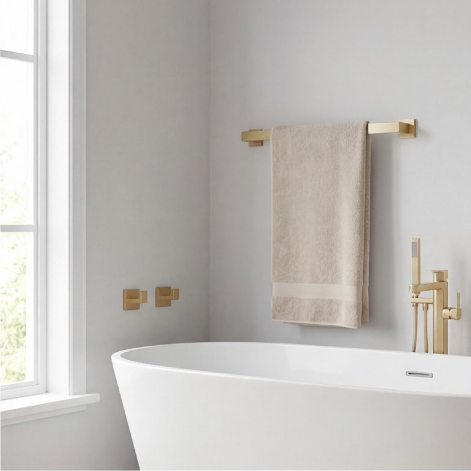 NARON Σετ πετσετοκρεμάστρες μπάνιου ανοξείδωτο ατσάλι 5τμχ NR6043 Brushed Gold