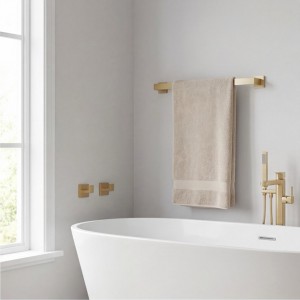 NARON Σετ πετσετοκρεμάστρες μπάνιου ανοξείδωτο ατσάλι 5τμχ NR6043 Brushed Gold