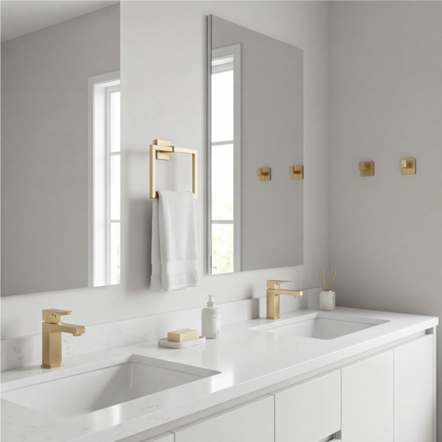 NARON Σετ πετσετοκρεμάστρες μπάνιου ανοξείδωτο ατσάλι 5τμχ NR6043 Brushed Gold