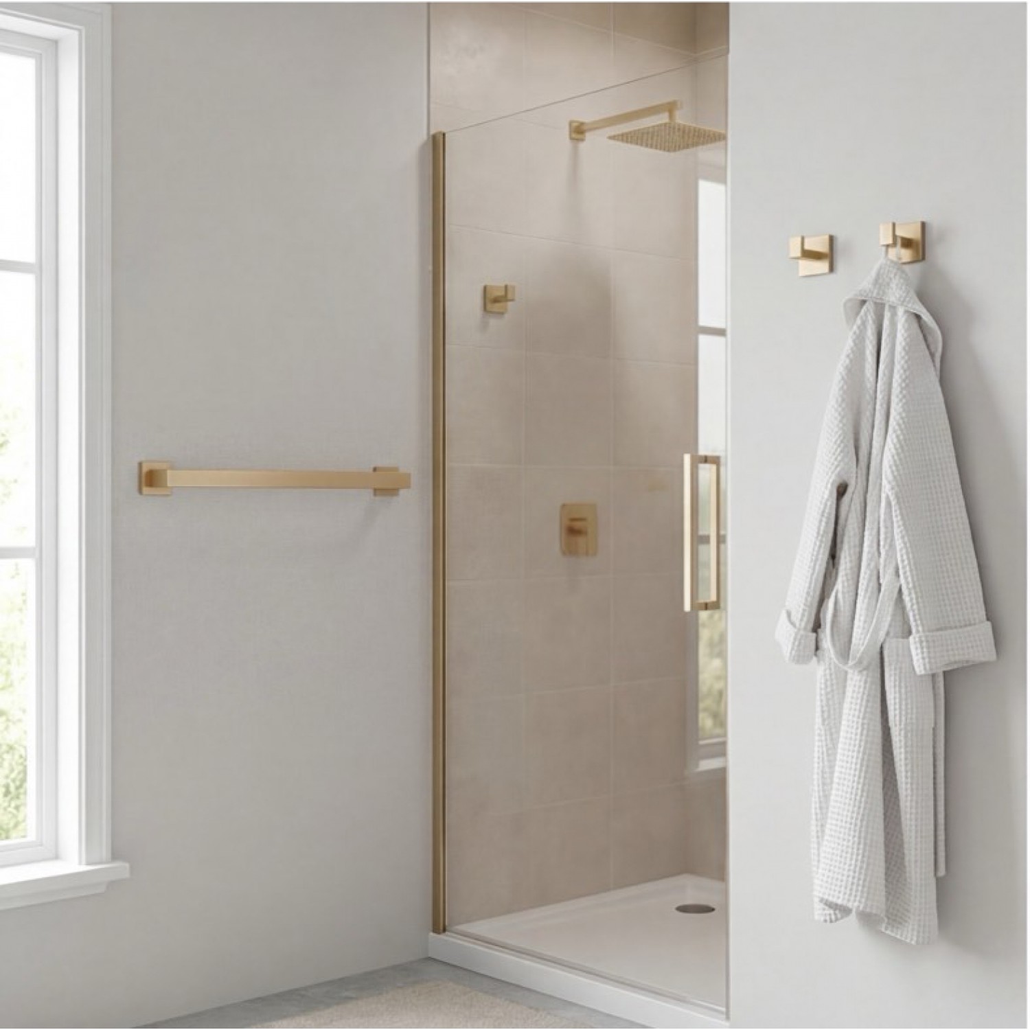 NARON Σετ πετσετοκρεμάστρες μπάνιου ανοξείδωτο ατσάλι 5τμχ NR6043 Brushed Gold