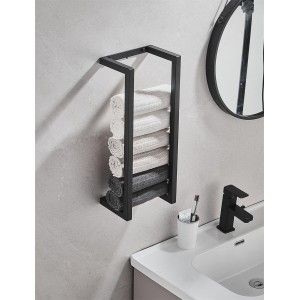 NARON Μεταλλική Πετσετοκρεμάστρα τοίχου NR6145 BLACK MAT