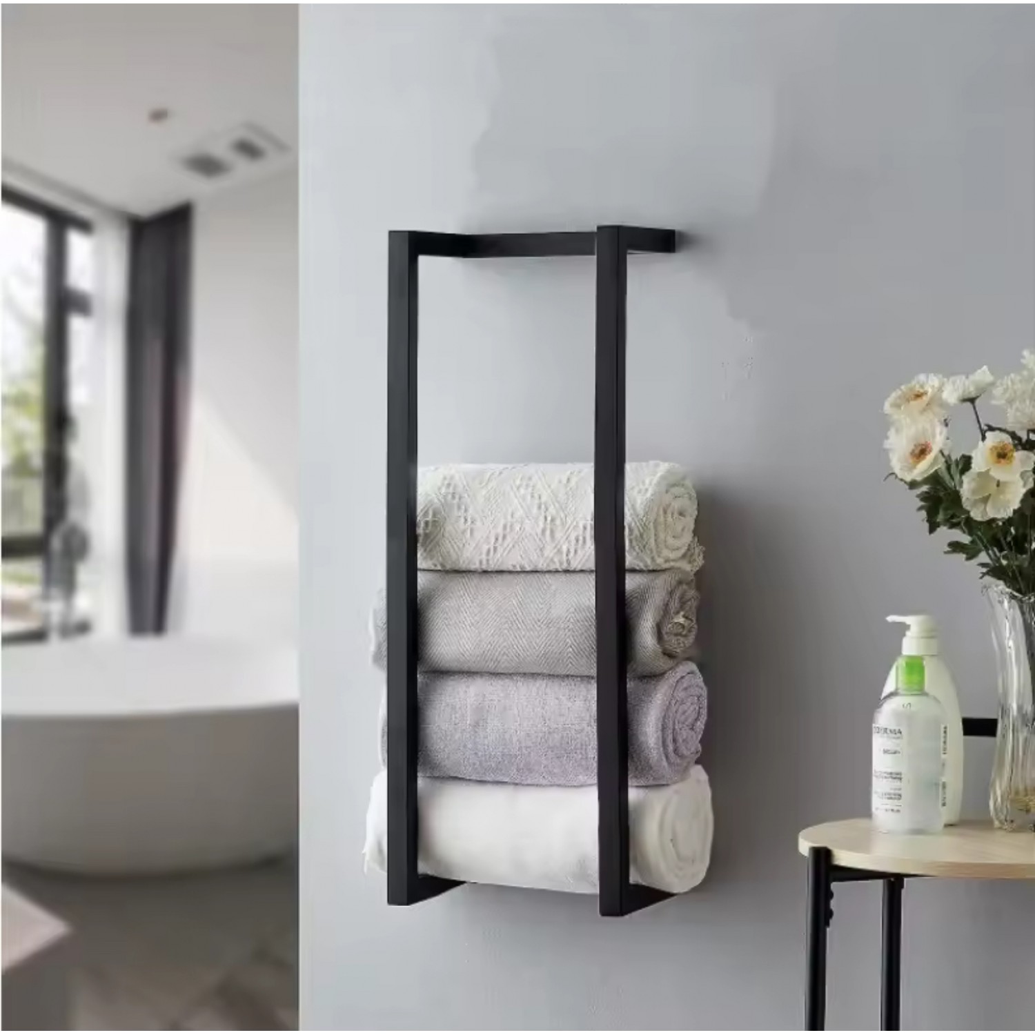 NARON Μεταλλική Πετσετοκρεμάστρα τοίχου NR6145 BLACK MAT