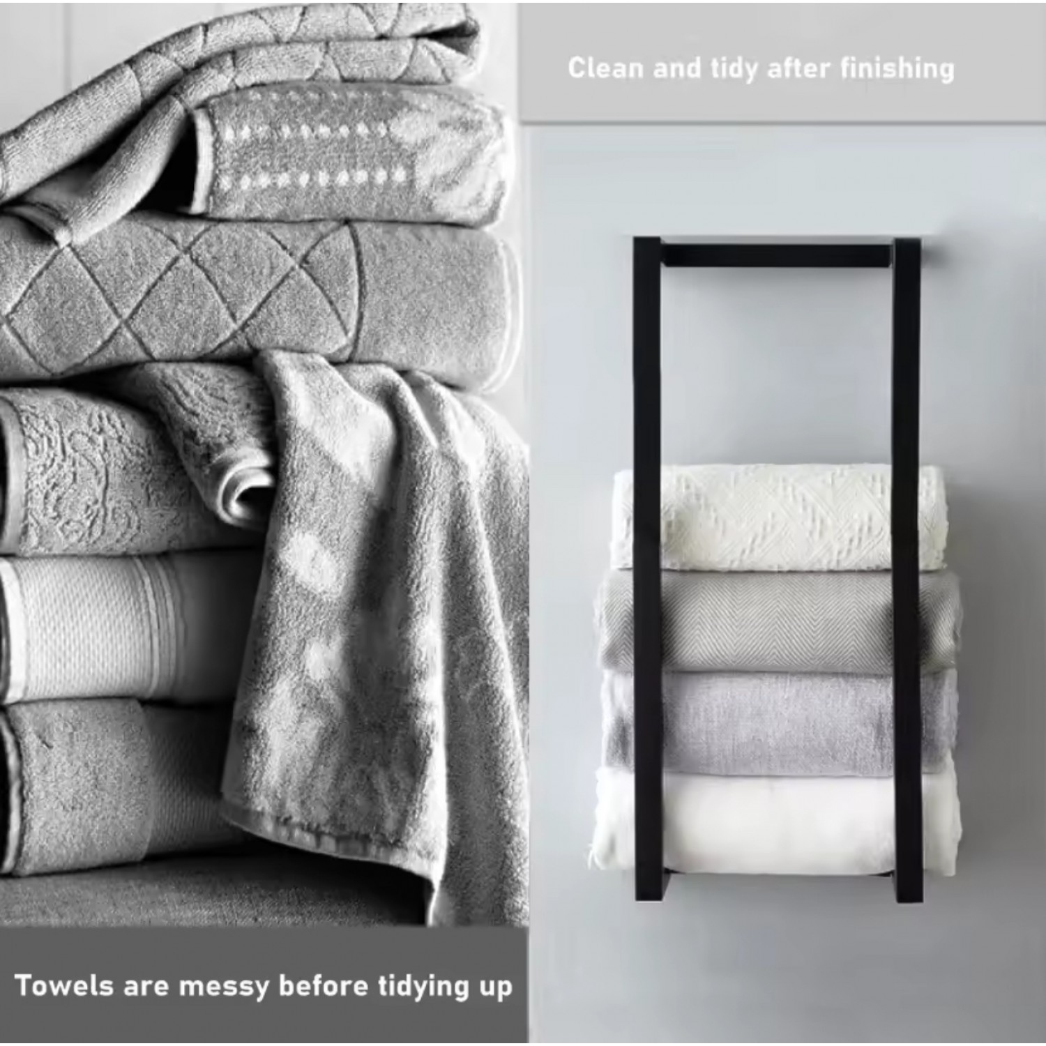 NARON Μεταλλική Πετσετοκρεμάστρα τοίχου NR6145 BLACK MAT