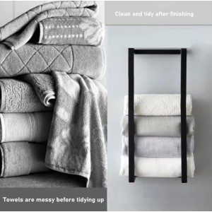 NARON Μεταλλική Πετσετοκρεμάστρα τοίχου NR6145 BLACK MAT