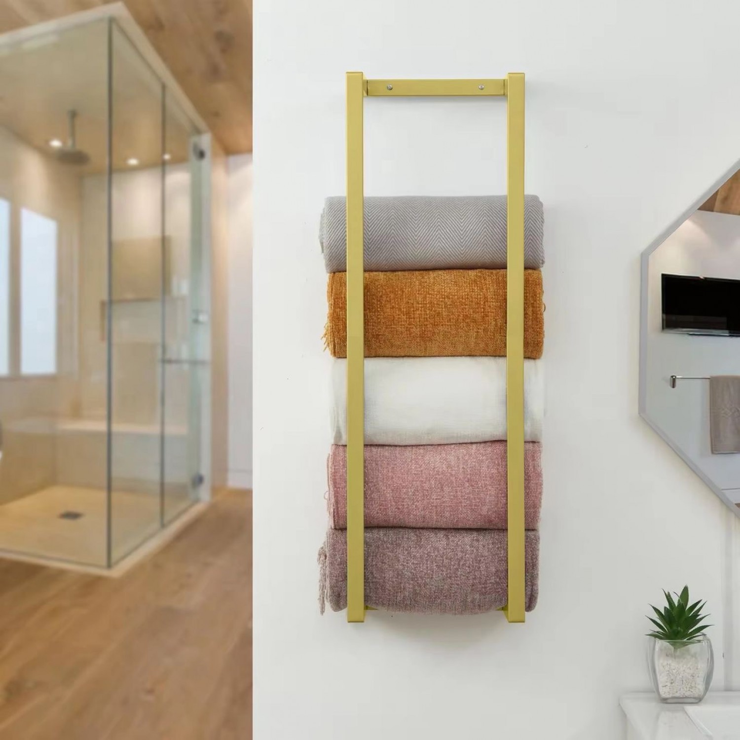 NARON Μεταλλική Πετσετοκρεμάστρα τοίχου NR6145 BRUSHED GOLD