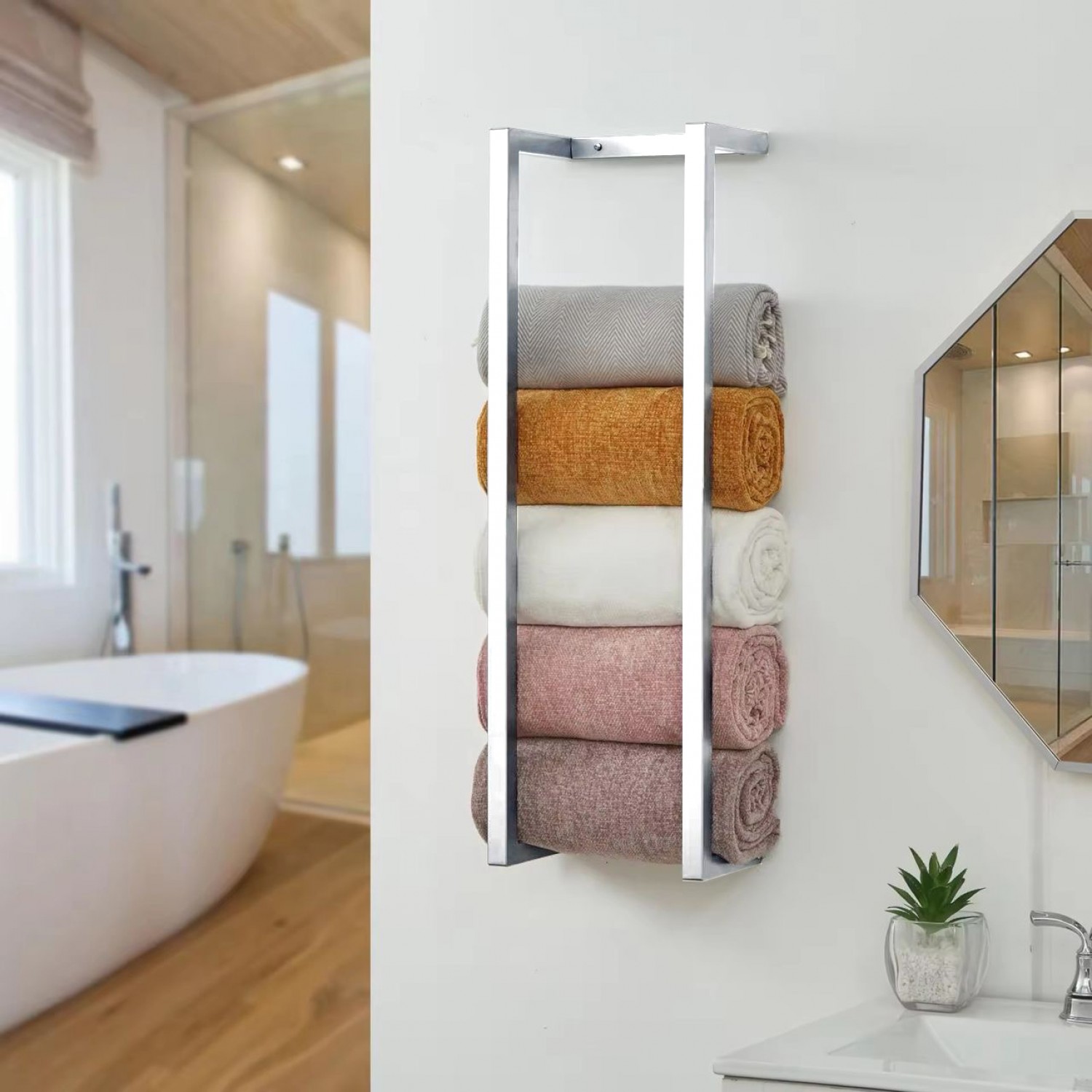 NARON Μεταλλική Πετσετοκρεμάστρα τοίχου NR6145 Chrome