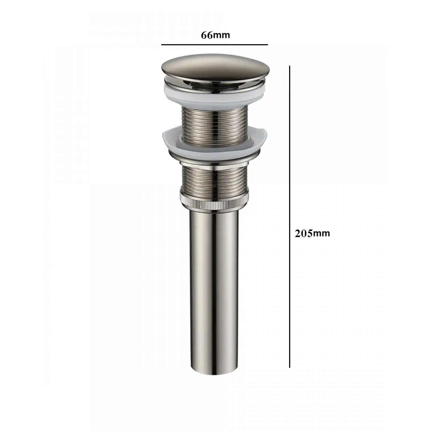 NARON Αυτόματη βαλβίδα νιπτήρα κλικ κλακ ορειχάλκινη χωρίς υπερχείλιση NR809010 Mat Nickel