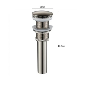 NARON Αυτόματη βαλβίδα νιπτήρα κλικ κλακ ορειχάλκινη χωρίς υπερχείλιση NR809010 Mat Nickel