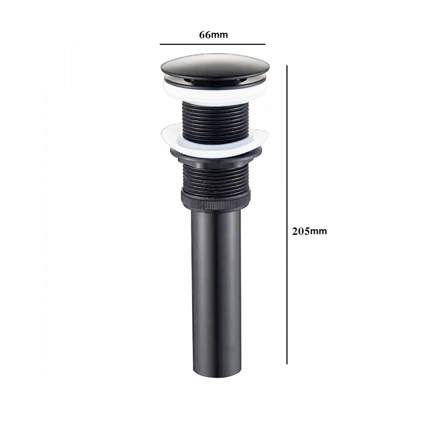 NARON Αυτόματη βαλβίδα νιπτήρα κλικ κλακ ορειχάλκινη χωρίς υπερχείλιση NR809010 Gun Metal