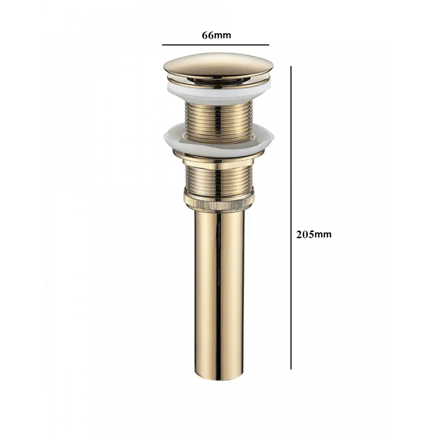 NARON Αυτόματη βαλβίδα νιπτήρα κλικ κλακ ορειχάλκινη χωρίς υπερχείλιση NR809010 Mat Gold