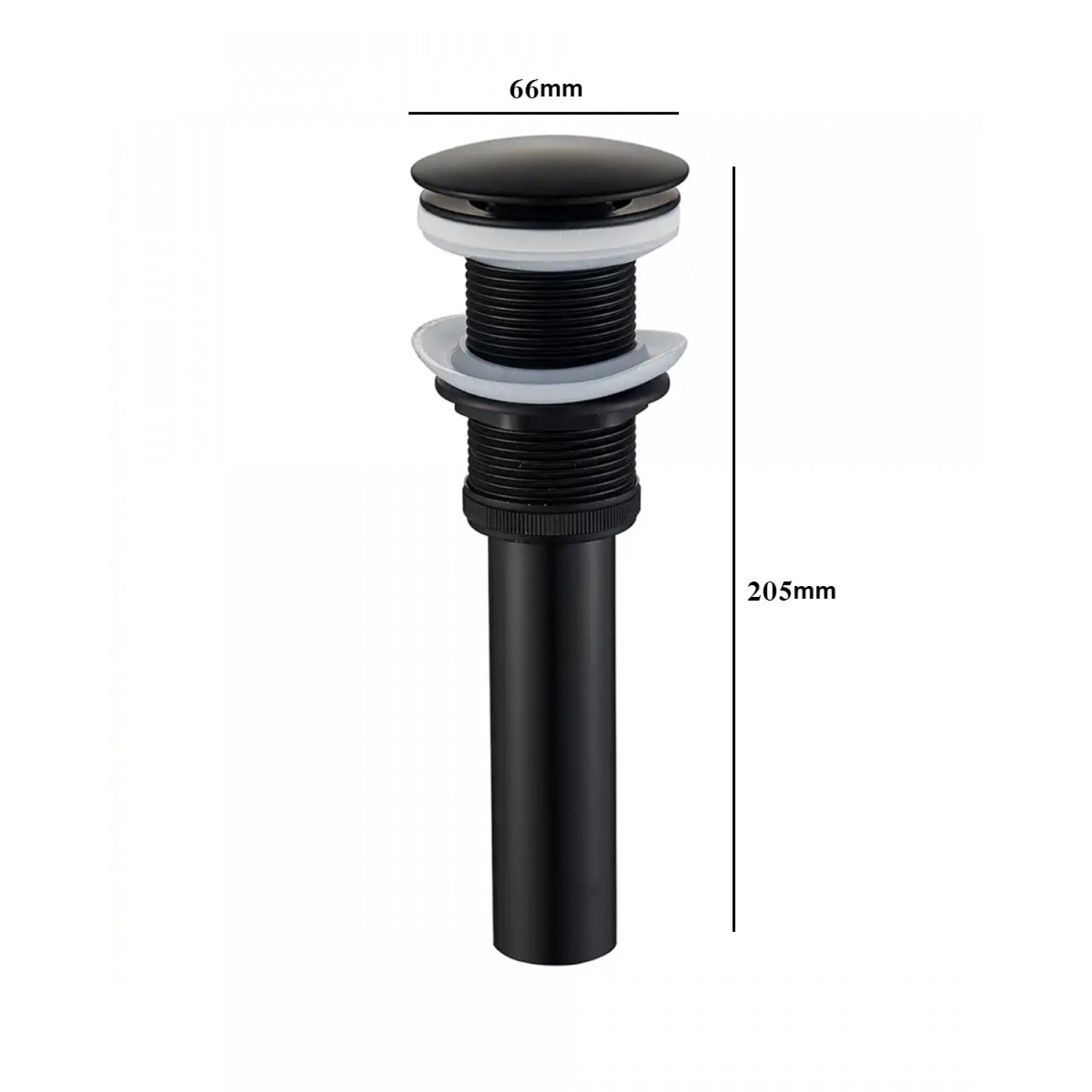 NARON Αυτόματη βαλβίδα νιπτήρα κλικ κλακ ορειχάλκινη χωρίς υπερχείλιση NR809010 Black Mat