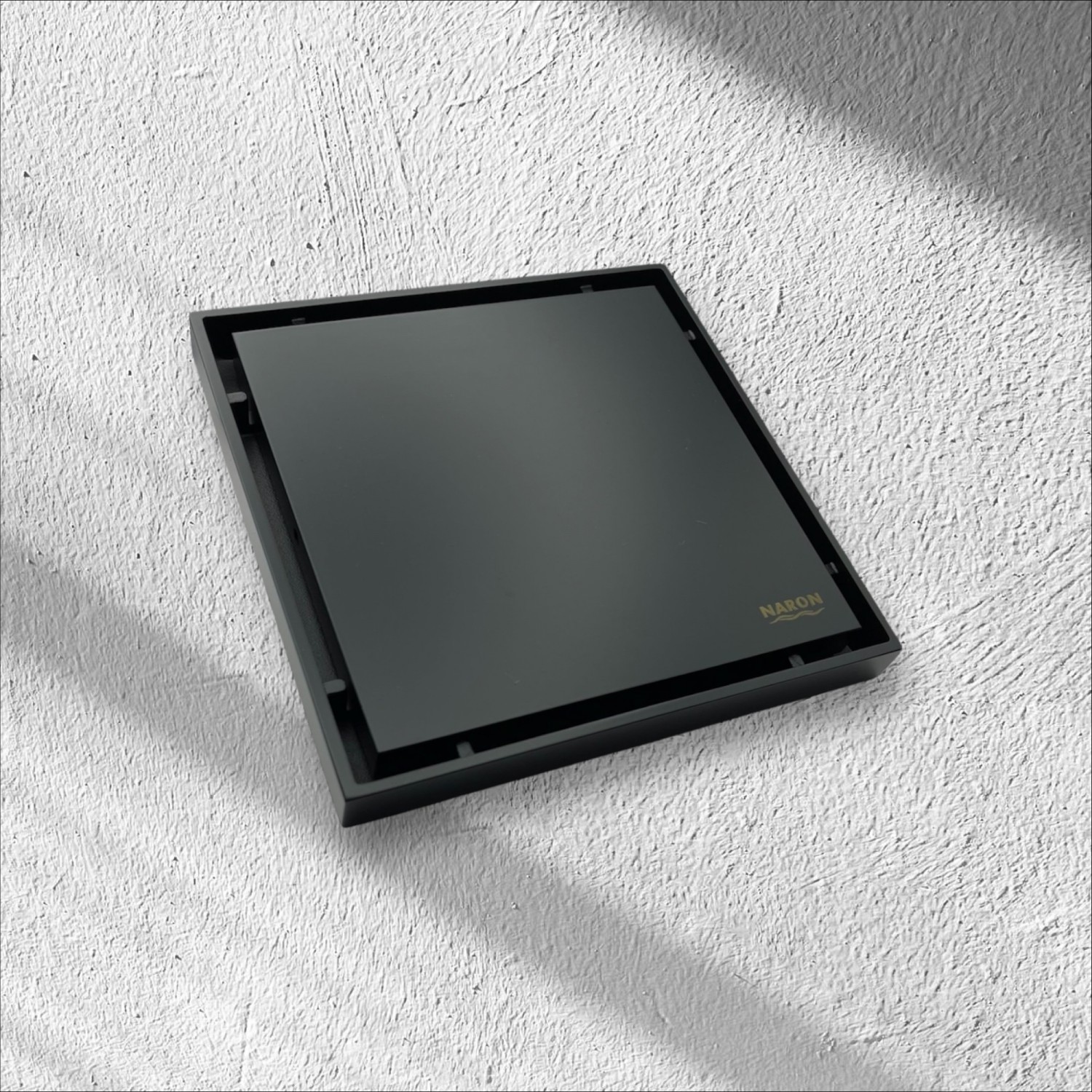 NARON Τετράγωνο σιφόνι μπάνιου 15εκ X 15εκ NR2010 BLACK MAT